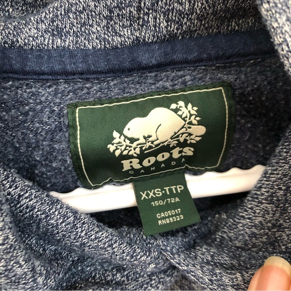 Roots blue salt and pepper kangaroo pouch hoodie - Picture 10 of 10